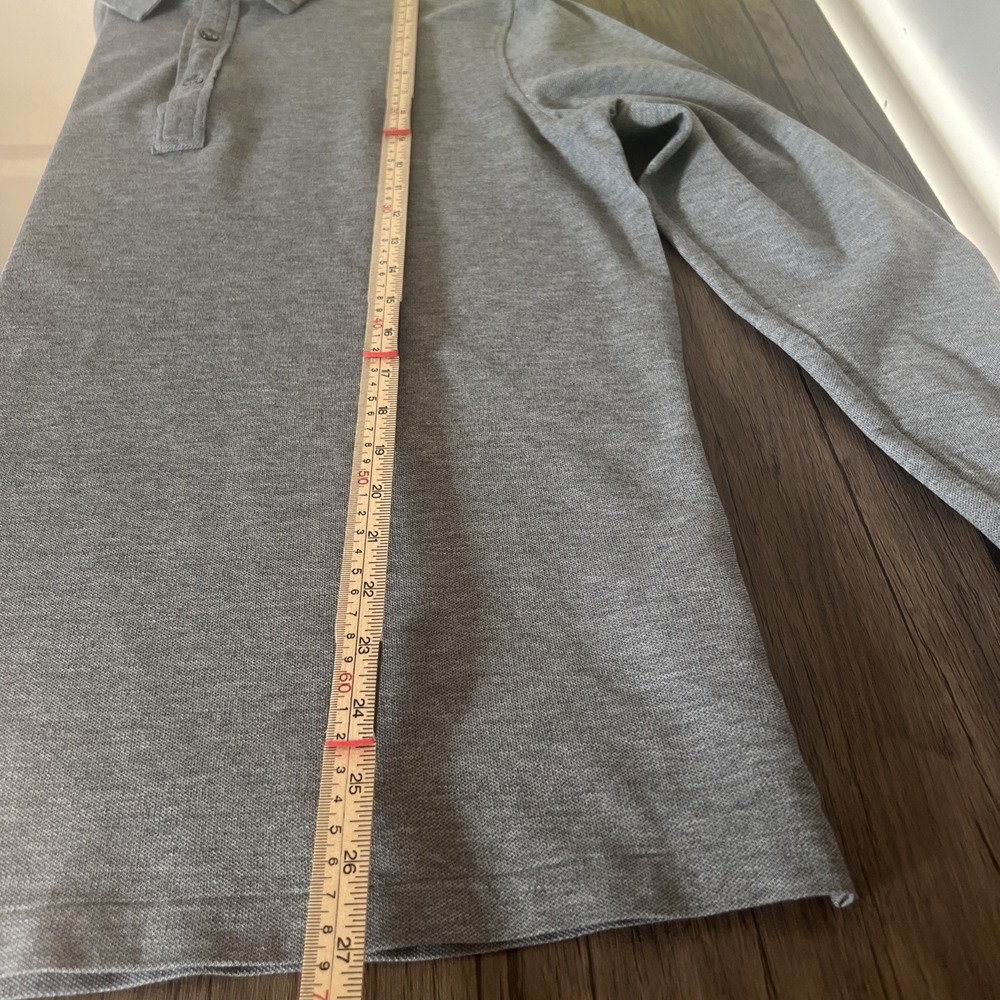 Polo Ralph Lauren Mens Gray Slim Fit Long Sleeve Polo Shirt Preppy Classic - Picture 5 of 7
